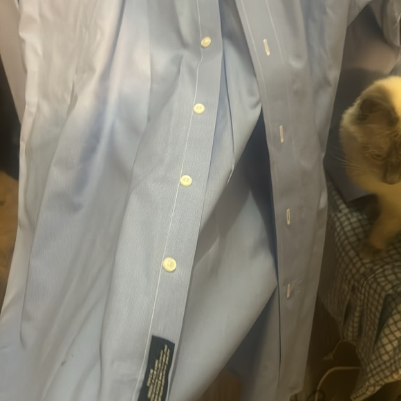 Jos. A. Bank long sleeve button up shirt size 18 - 34 white & blue - Picture 5 of 6